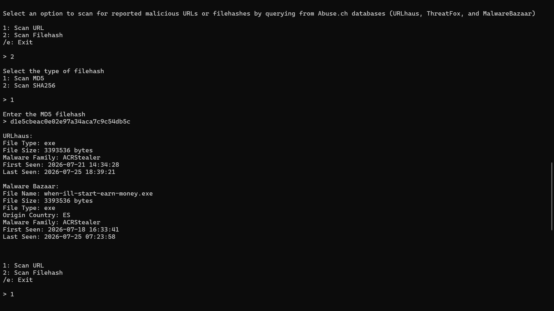 Abuse.ch CLI