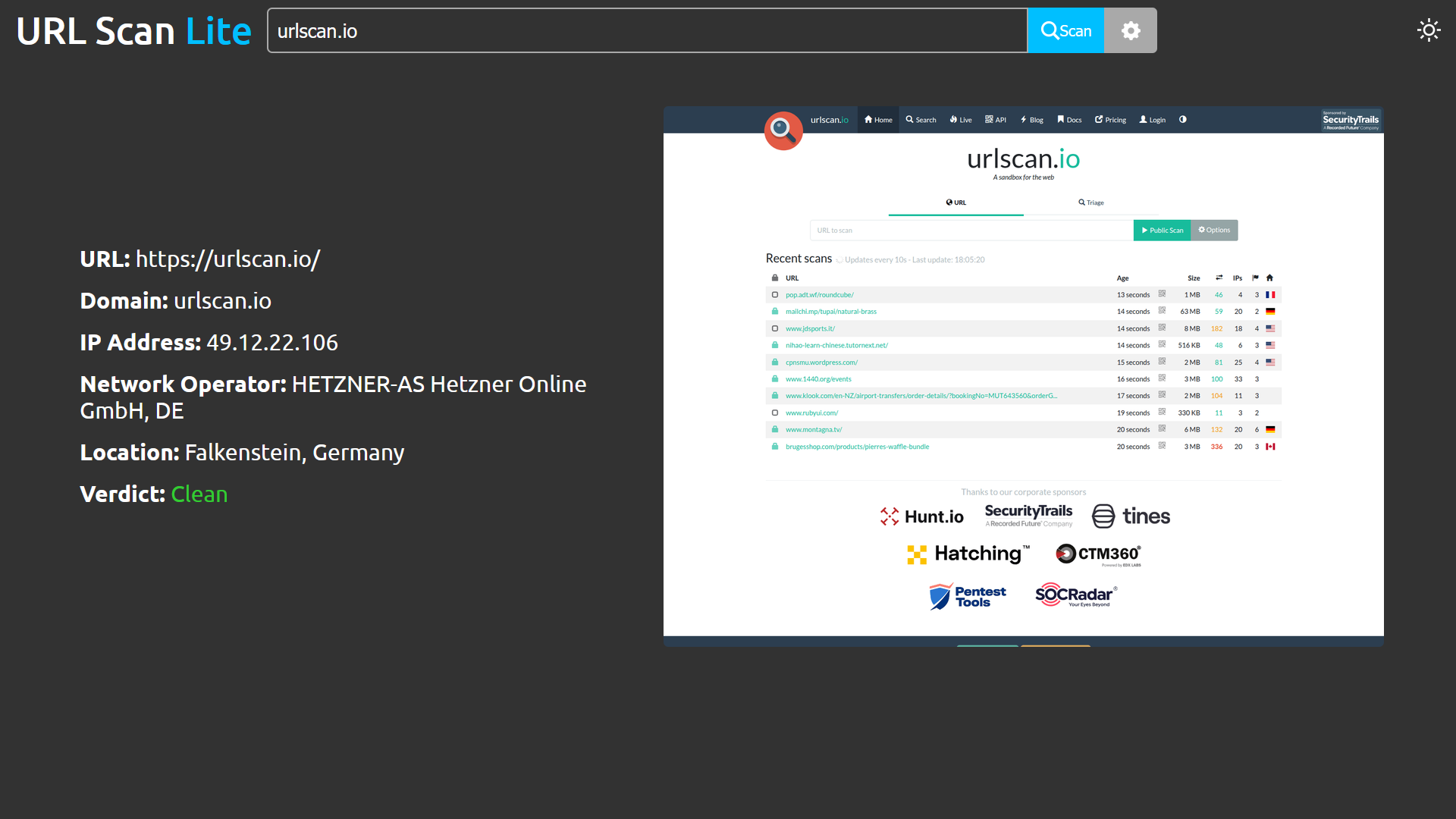 URL Scan Lite